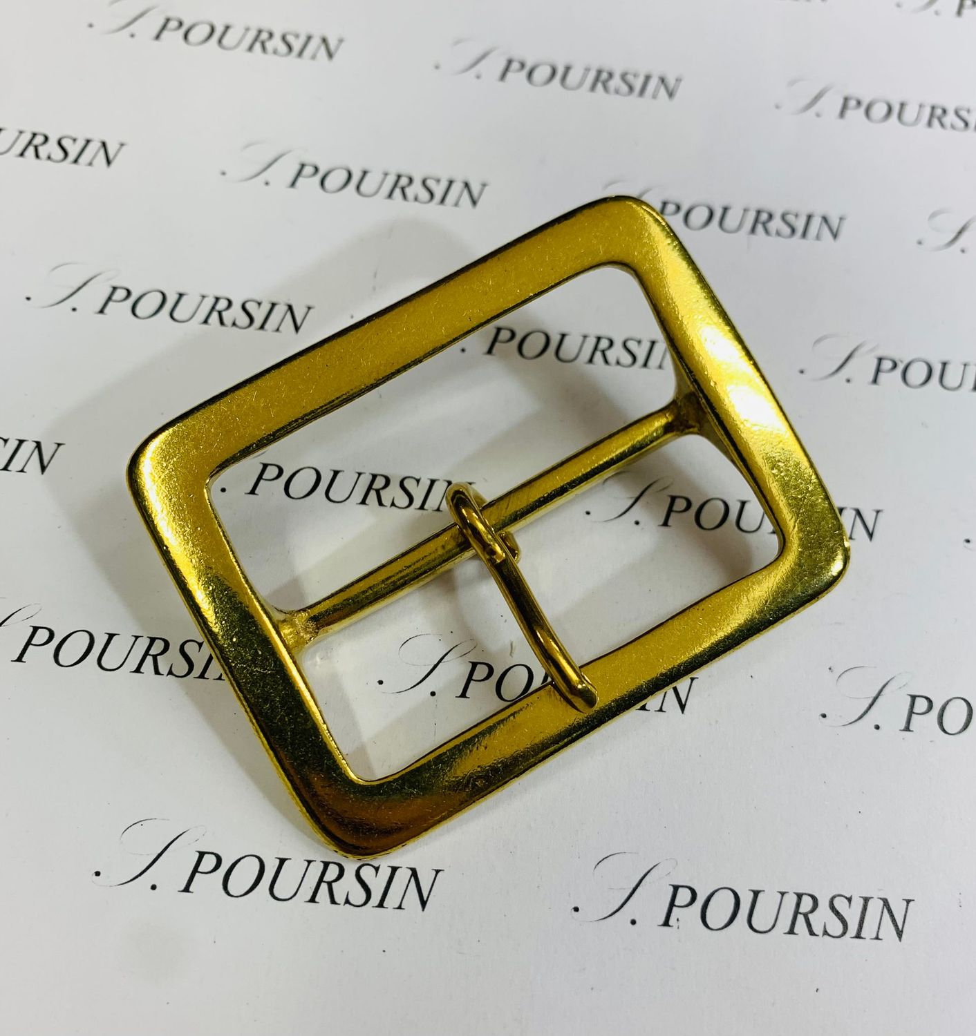 Boucle plate 50mm Laiton Poli Bille - lot de 2 pièces