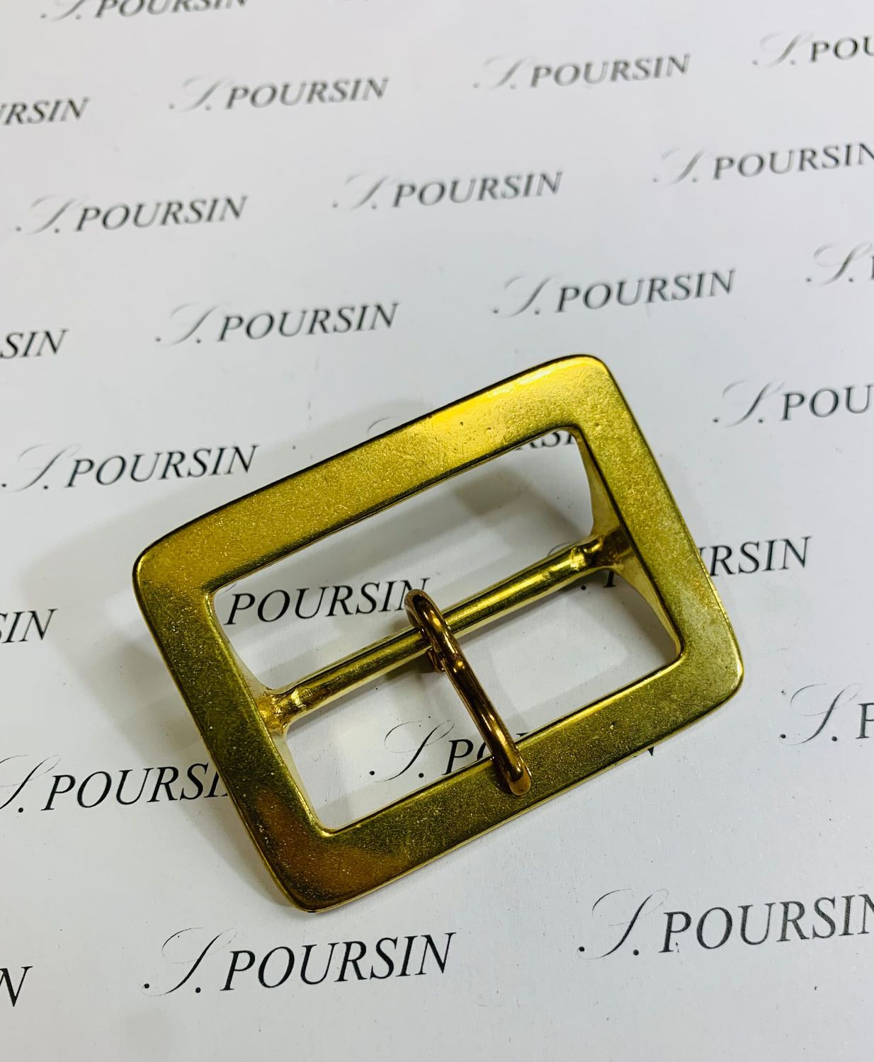 Boucle plate 45mm Laiton Poli Bille - lot de 2 pièces