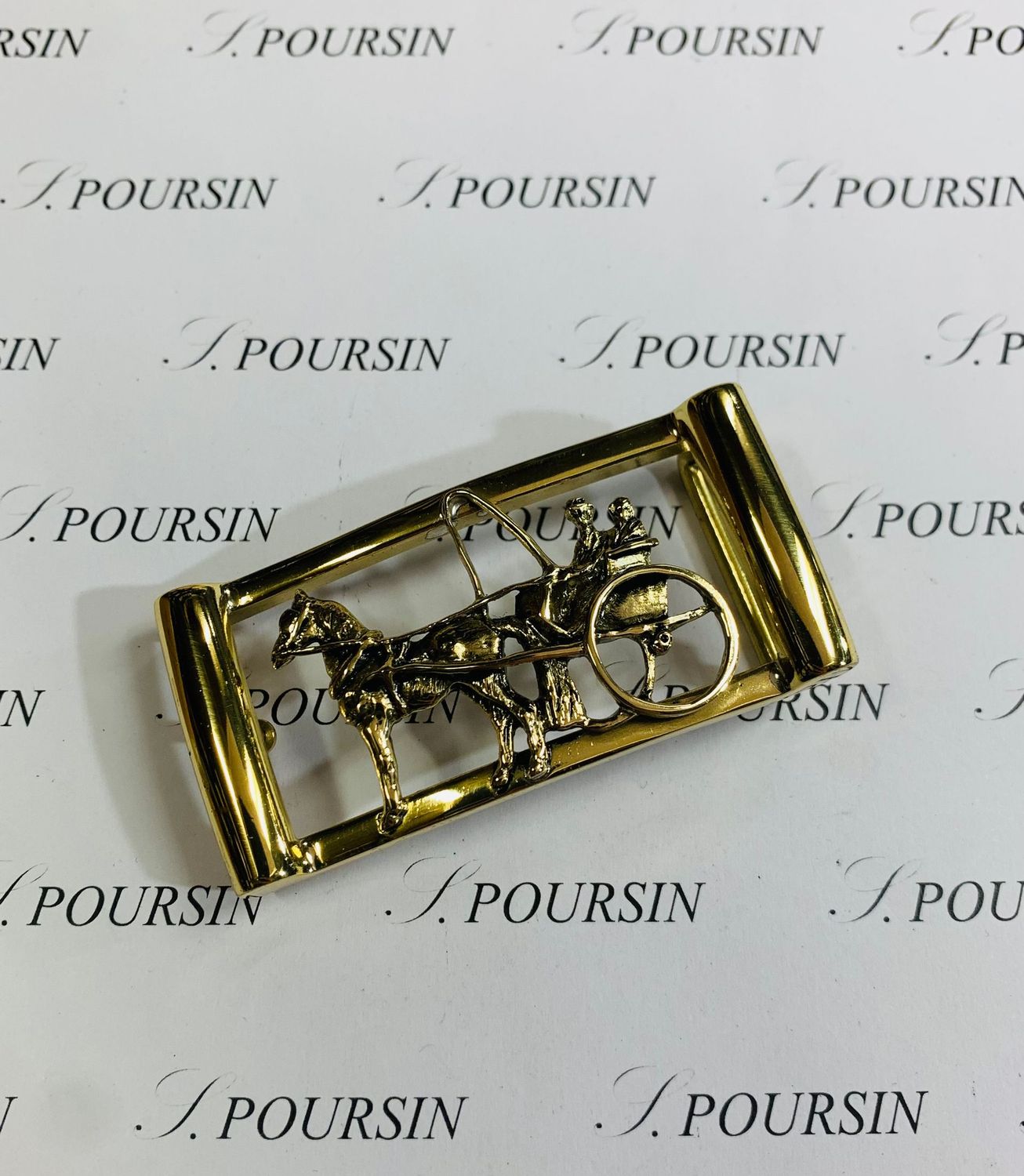 Boucle Double 248/25 "Calèche" à Pont & Tenon Laiton Poli Main Verni  - 1 pièce
