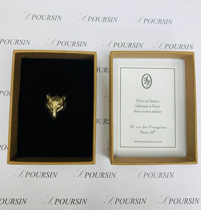 Broche Pin's "Renard" - Laiton Poli Main Verni