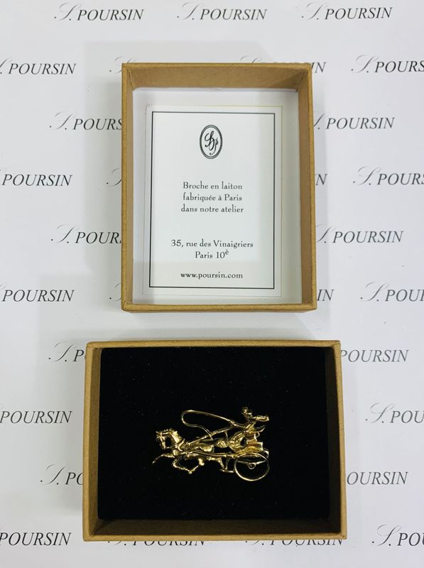 Broche "Calèche" - Laiton Poli Main Verni