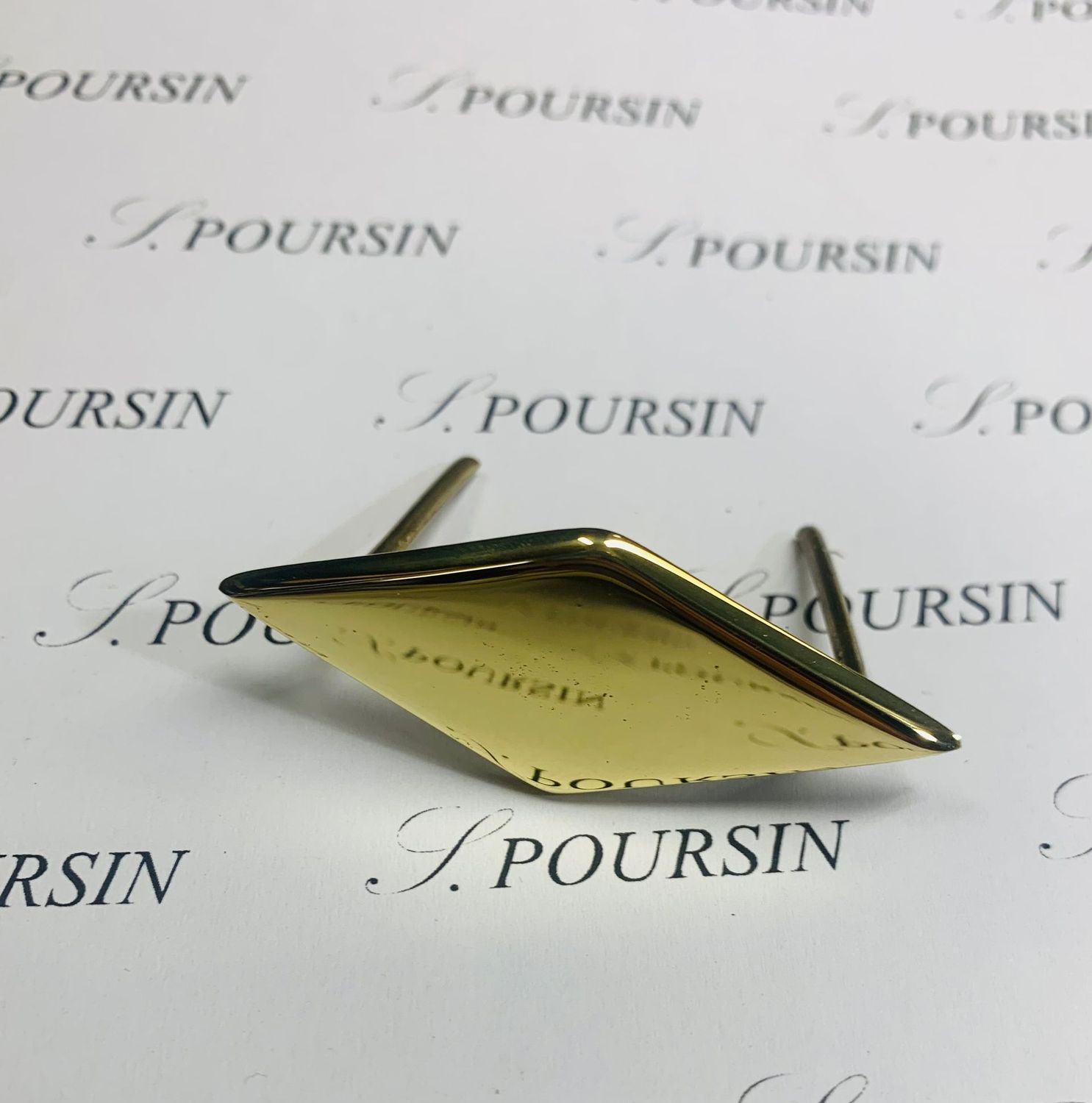 Ornement Losange 812/55 à Tiges Laiton Poli Main - lot de 2 pièces