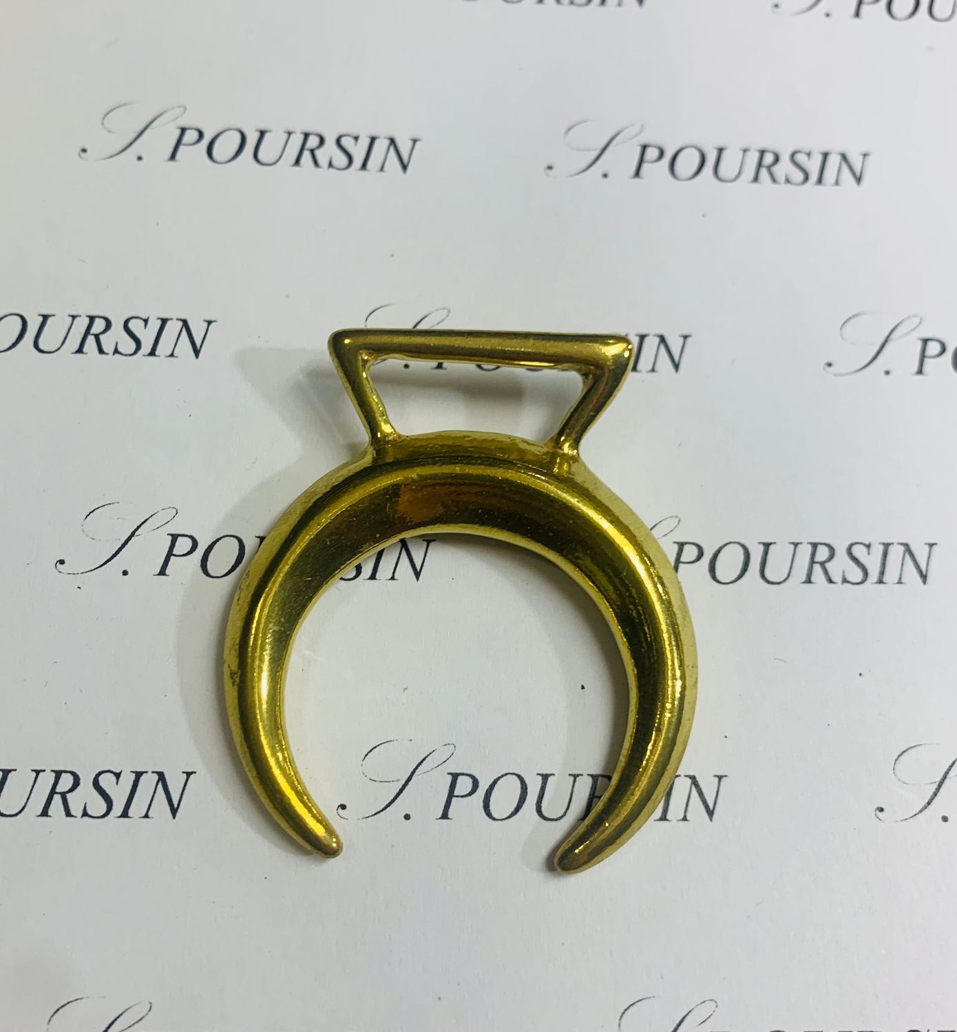 Croissant Sous Gorge Simple Laiton Poli Bille - lot de 2 pièces