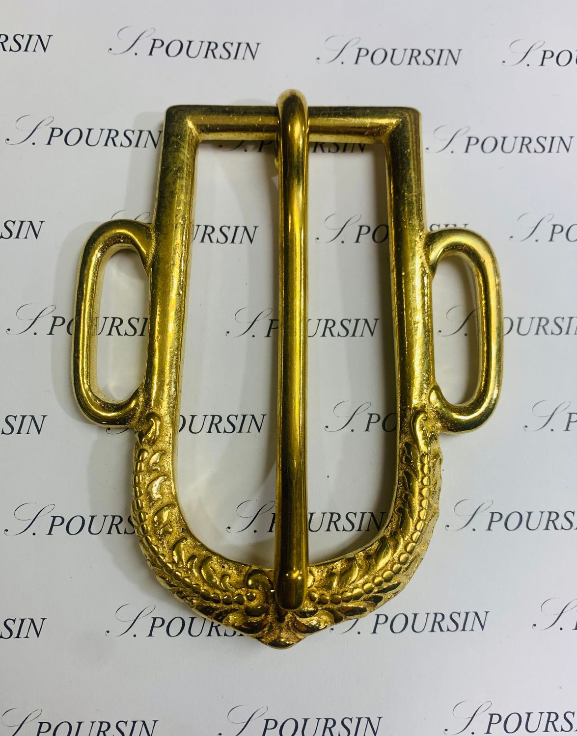 Boucle Mancelle "Ciselé" 41mm Laiton Poli Bille - 1 pièce