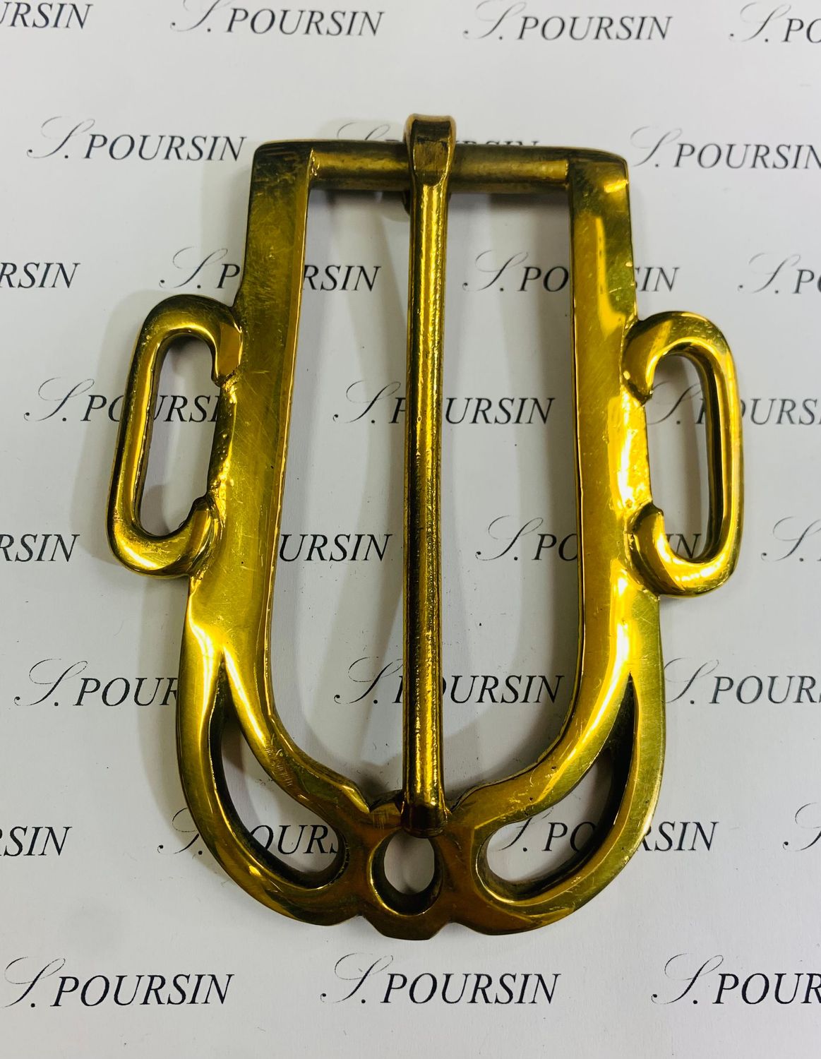 Boucle Mancelle "Ruban a Jour" 41mm Laiton Poli Bille - 1 pièce
