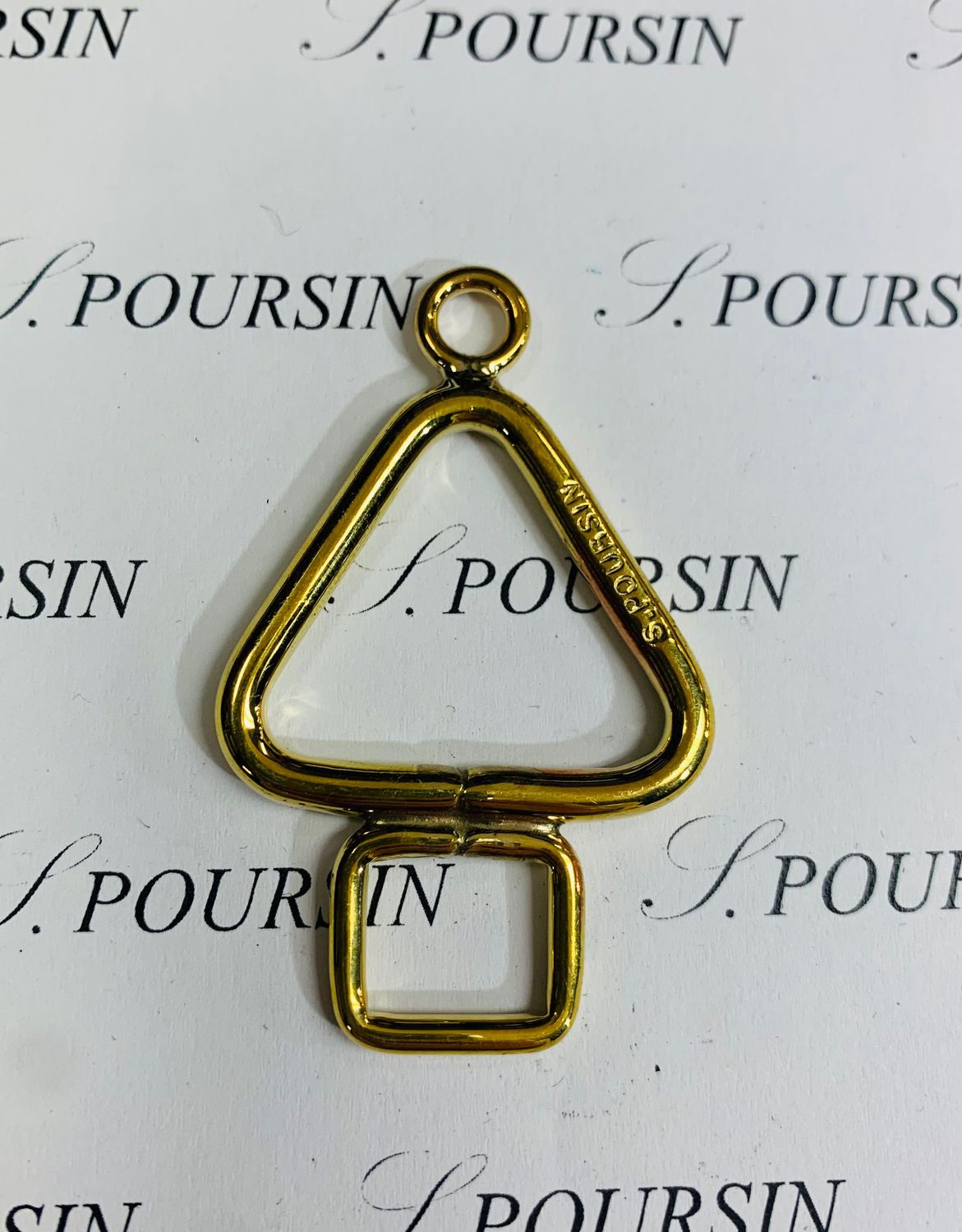 Pendentif Sapin Noël  Laiton Poli Main - lot de 5 pièces