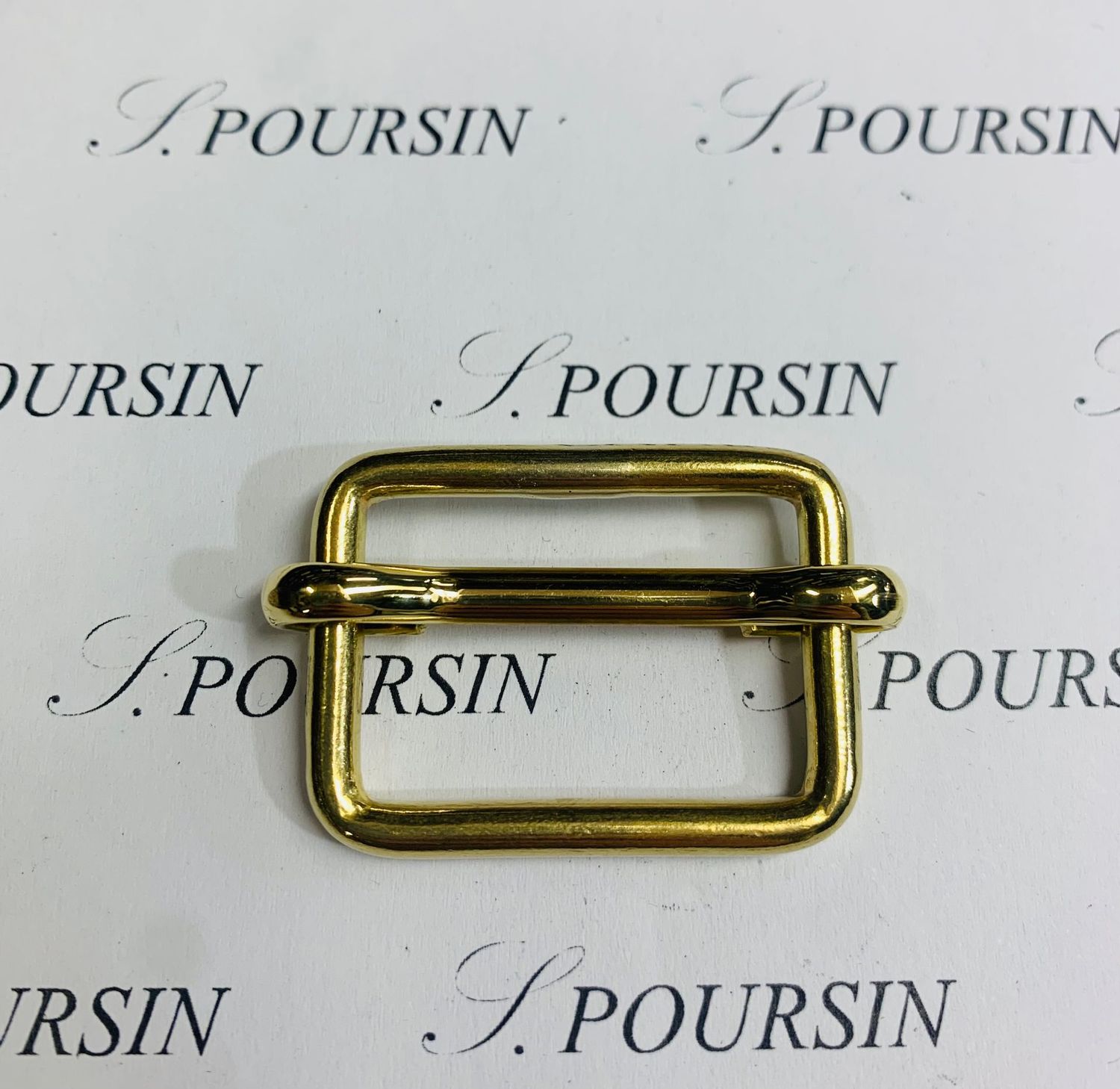 Boucle à Coulisse 30x39 Soudée  Laiton Poli Bille - Lot de 4 pièces