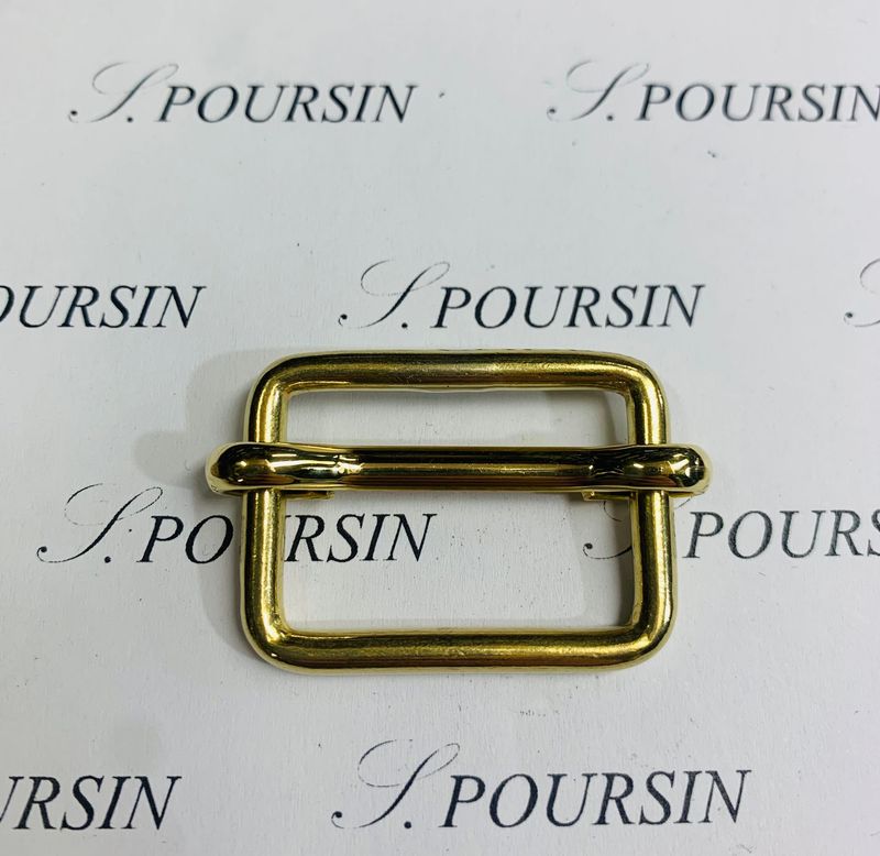 Boucle à Coulisse 30x39 Soudée  Laiton Poli Bille - Lot de 4 pièces