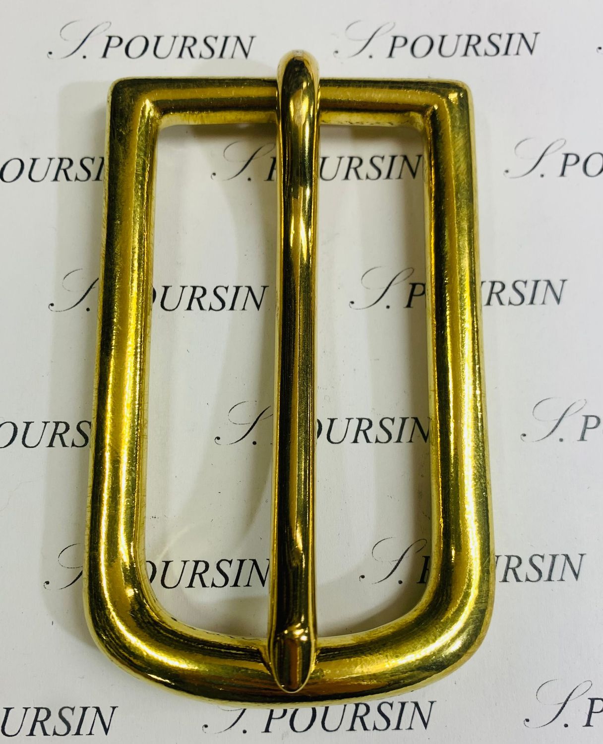 Boucle trait  Lyre 41mm CH  Laiton Poli Bille - 1 pièce