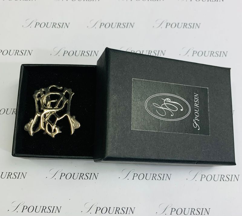 Initiales Entrelacées "FMP" Laiton Poli Main Nickel - 1 pièce