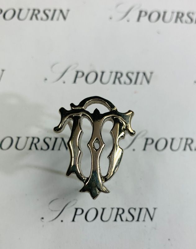 Initiales Entrelacées "DT" Laiton Poli Main Nickel - 1 pièce