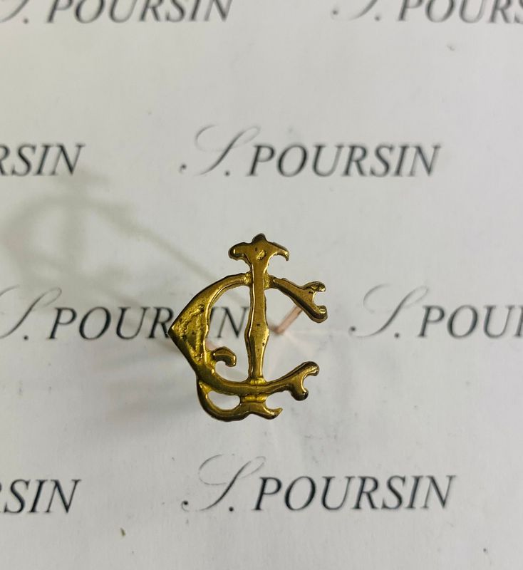 Initiales Entrelacées "CJ" Laiton Poli Main - 1 pièce