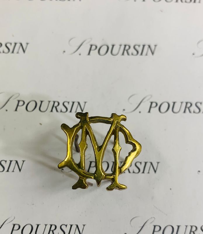 Initiales Entrelacées "DM" Laiton Poli Main - 1 pièce