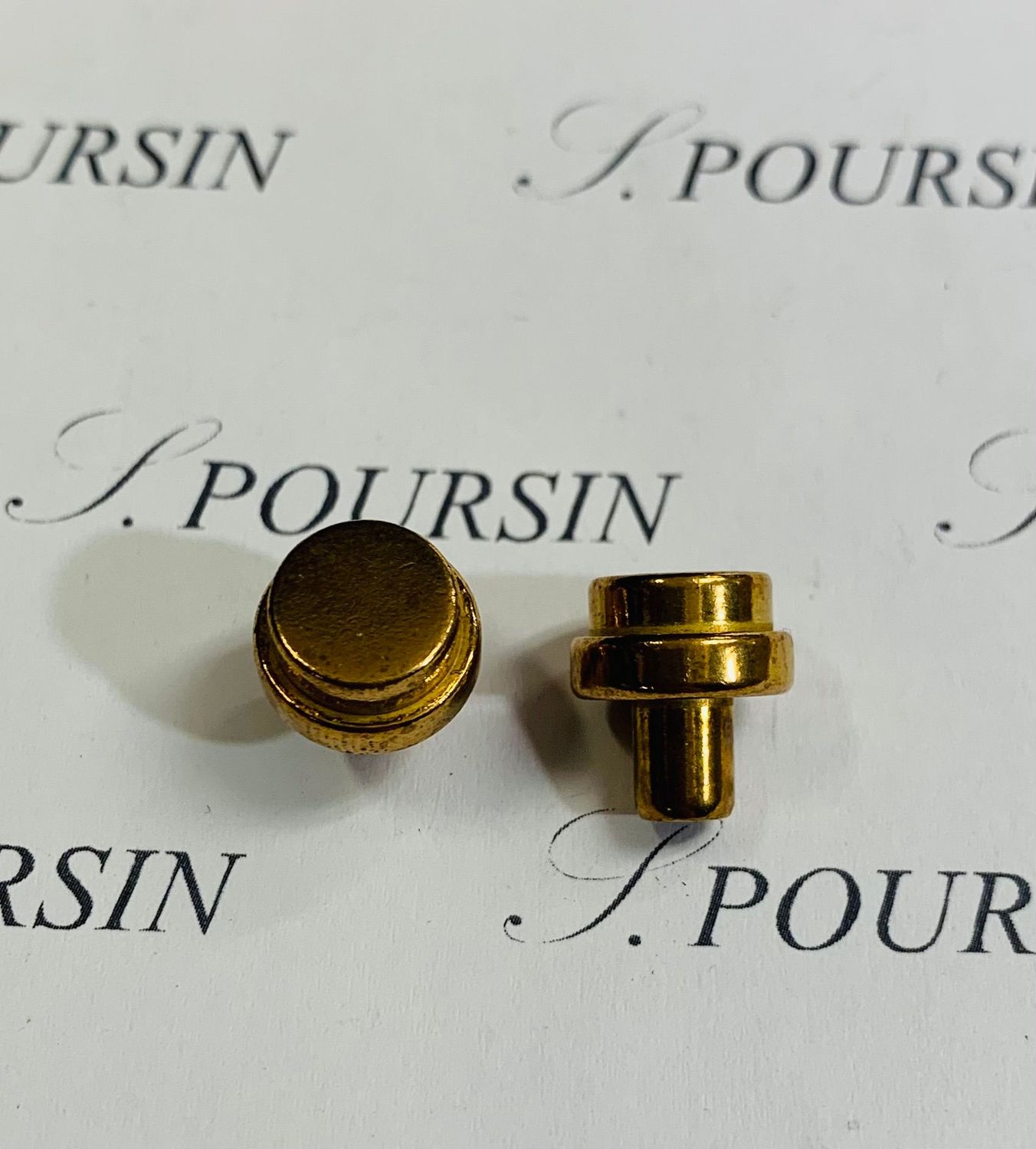 Bouton Bicylindrique à Vis fendue 10x8 Laiton Poli Bille - lot de 10 pièces