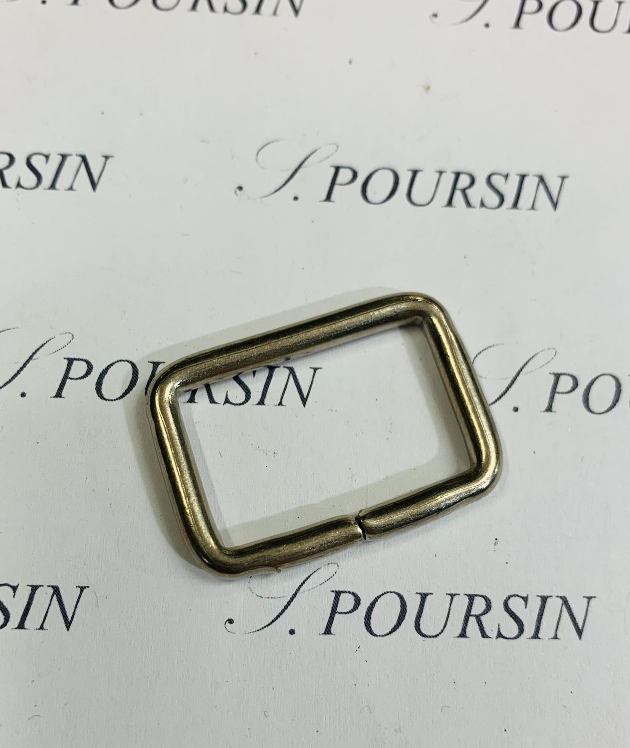 Passant 25x15x3,4 Non Soudée Laiton Poli Bille Nickel Mat  - lot de 10 pièces