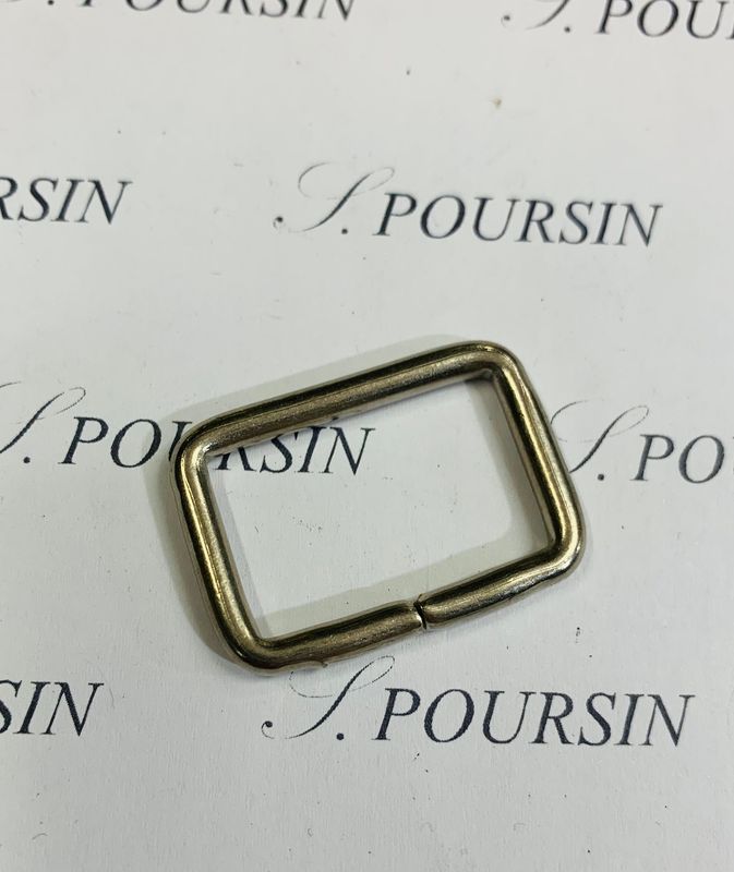 Passant 25x15x3,4 Non Soudée Laiton Poli Bille Nickel Mat  - lot de 10 pièces