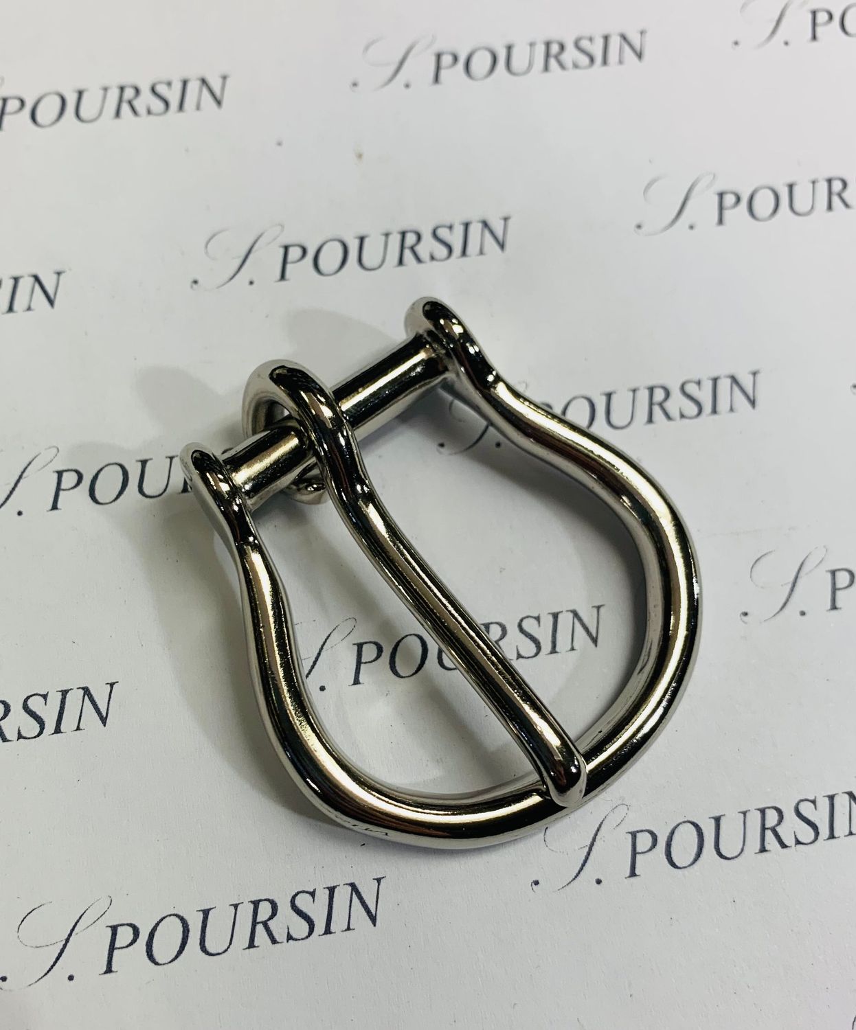 Manillon 25mm 1 Ardillon Laiton Poli Bille Nickel - lot de 2 pièces