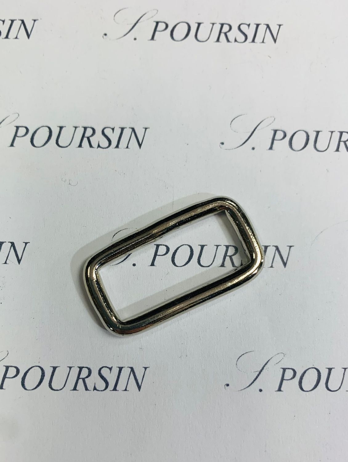 Passant 25x10 34 Soudé Laiton Poli Bille Nickel - lot de 10 pièces