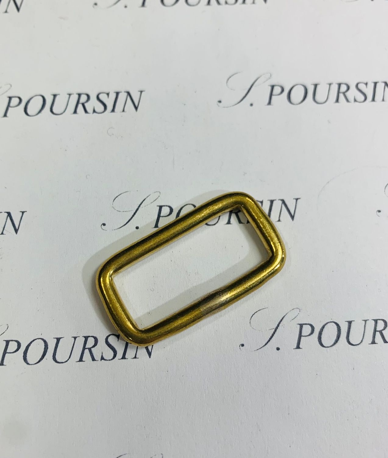 Passant 25x10 34 Soudé Laiton Poli Bille - lot de 10 pièces