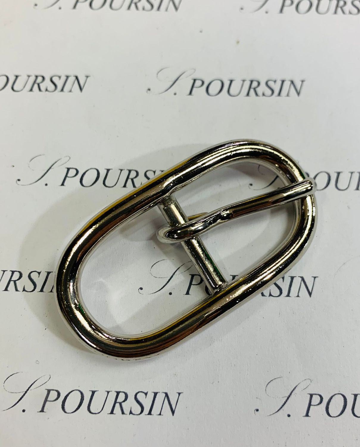 Boucle POVS 20  Laiton Poli Bille Nickel - lot de 2 pièces
