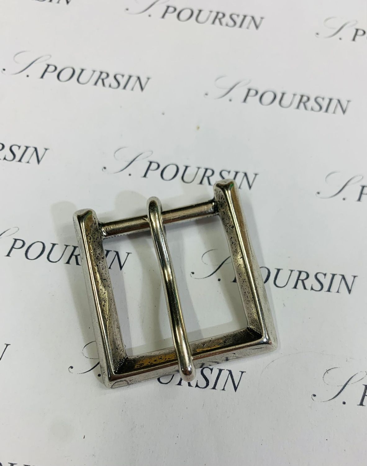 Boucle 648/25 Carré Laiton Vieil Argent Clair Verni - lot de 2 pièces