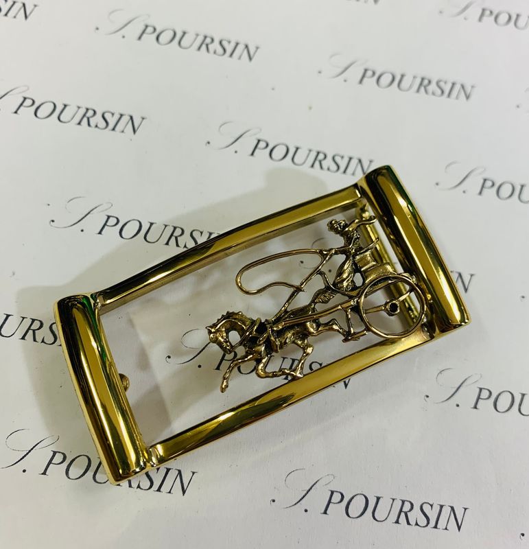 Boucle Double 248/25 "Calèche 1 Meneur" à Pont & Tenon Laiton Poli Main Verni  - 1 pièce