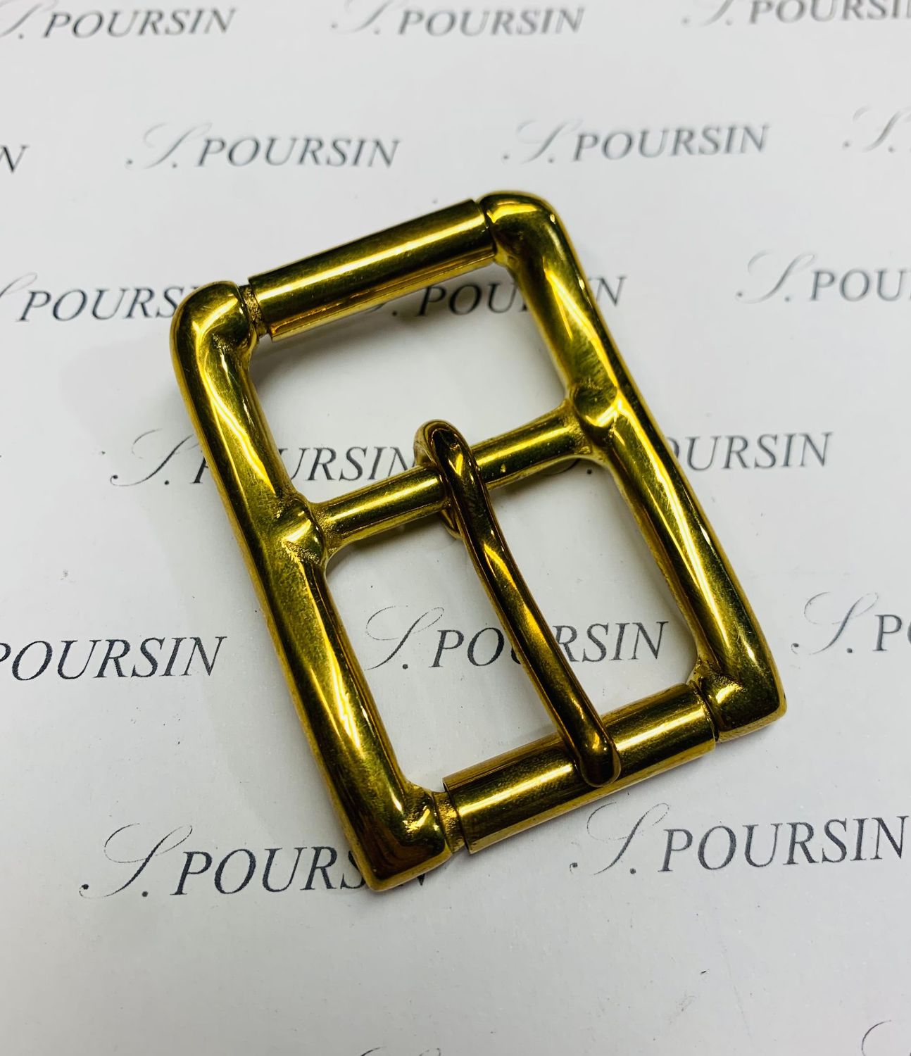 Boucle sous-ventrière double 32mm  Laiton Poli Bille - lot de 1 pièce