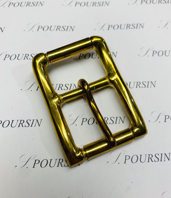 Boucle sous-ventrière double 32mm  Laiton Poli Bille - lot de 2 pièces