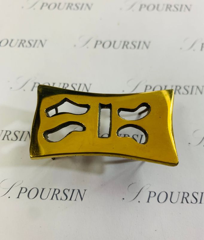 Ornement Merovingien OM.5 à tiges Laiton Poli - lot de 2 pièces