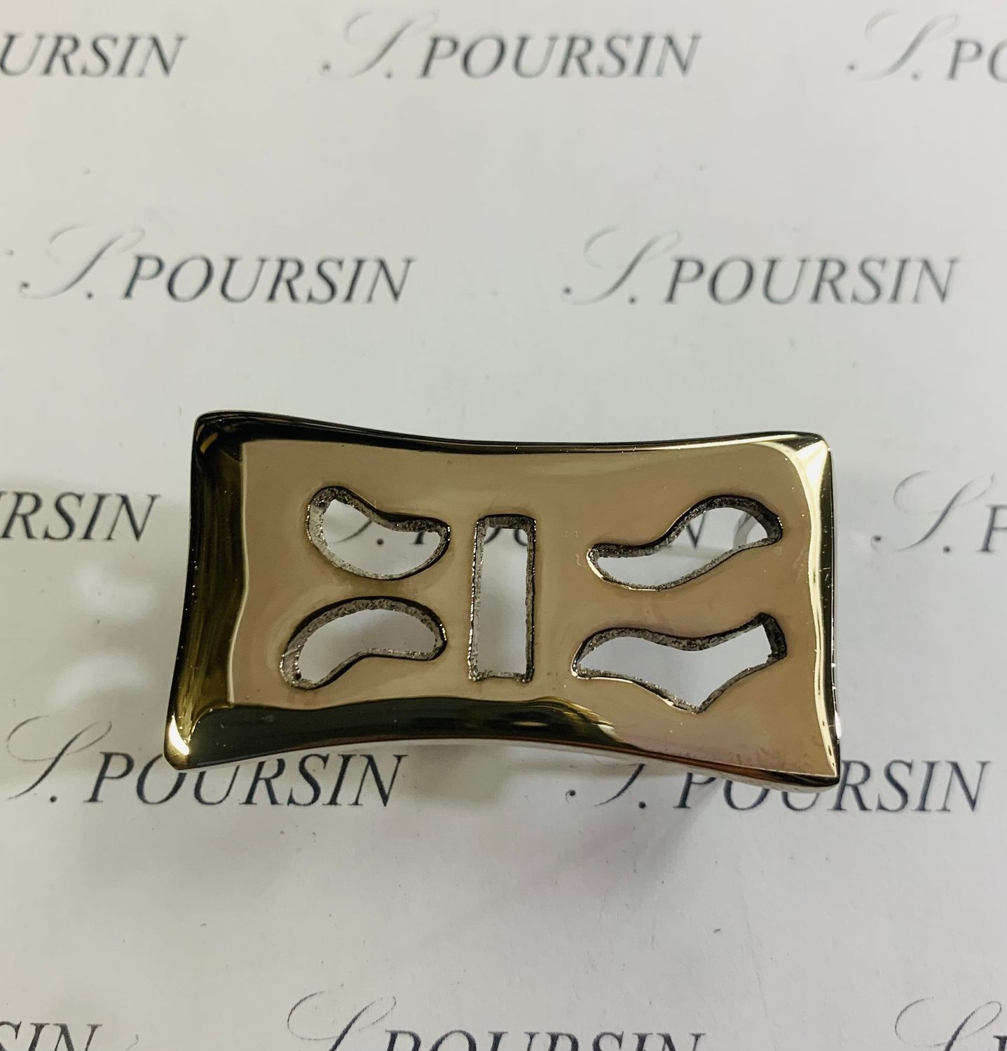 Ornement Merovingien OM.5 à tiges Laiton Poli Nickel - lot de 2 pièces