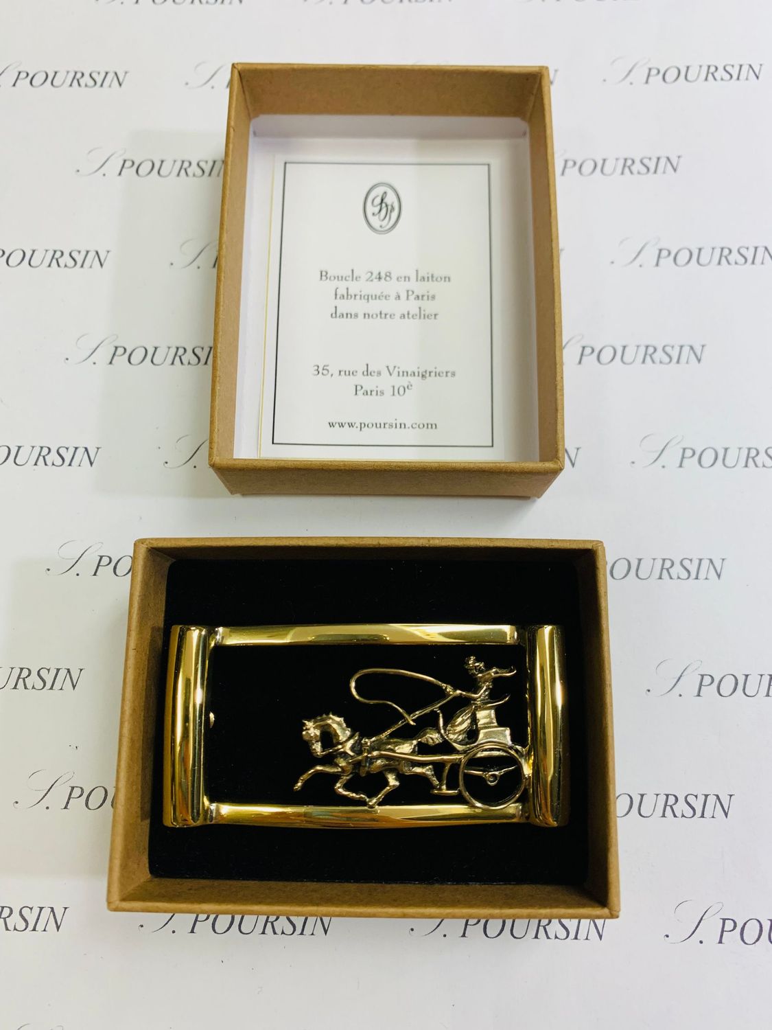 Boucle Double 248/25 "Calèche 1 Meneur" à Pont & Tenon Laiton Poli Main Verni  - 1 pièce