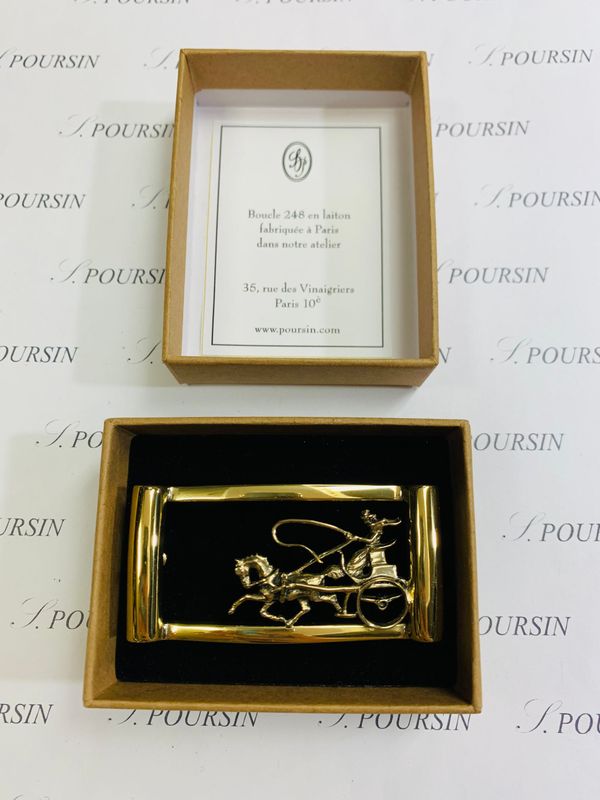 Boucle Double 248/25 "Calèche 1 Meneur" à Pont & Tenon Laiton Poli Main Verni  - 1 pièce