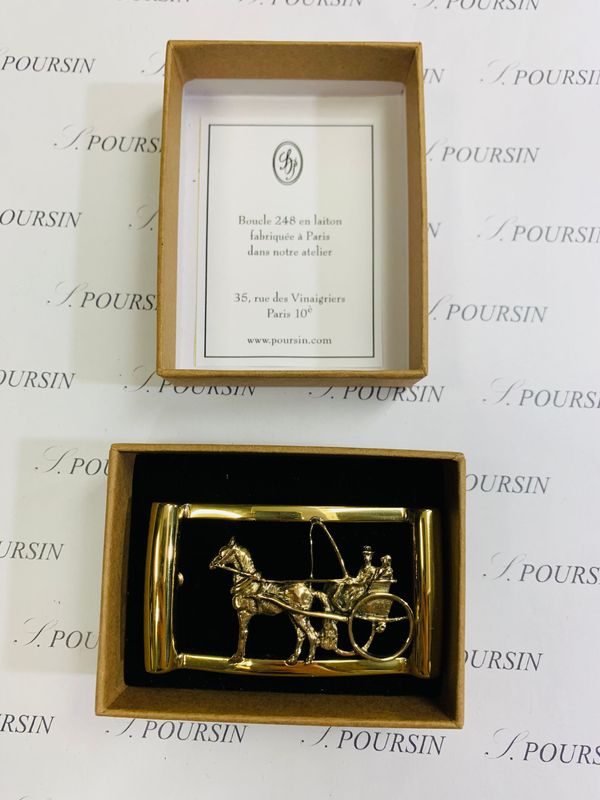 Boucle Double 248/30 "Calèche 2 Meneurs" à Pont & Tenon Laiton Poli Main Verni  - 1 pièce