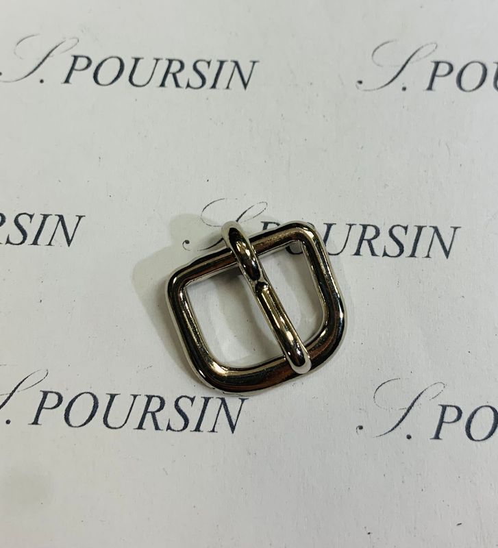 Boucle de Bride 14 CH Fil S Laiton Poli Bille Nickel - lot de 5 pièces