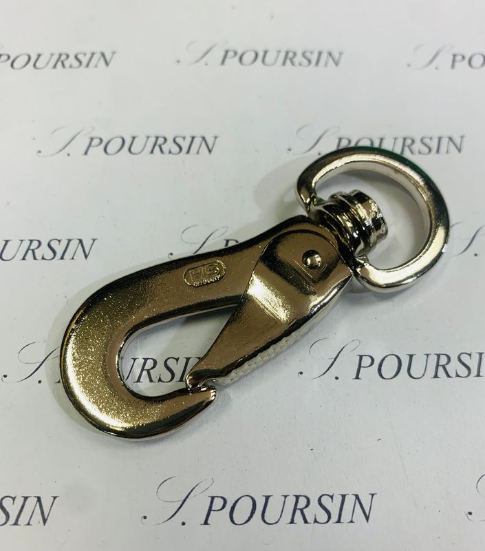 Mousqueton Plat Crochet 75 Acier Nickel - Bonne Affaire! - lot de 2 pièces