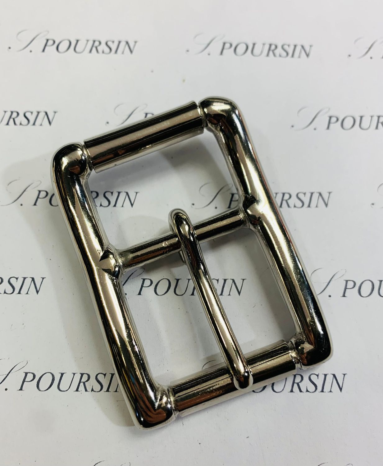 Boucle sous-ventrière double SVD 32mm  CH Laiton Nickel - 1 pièce