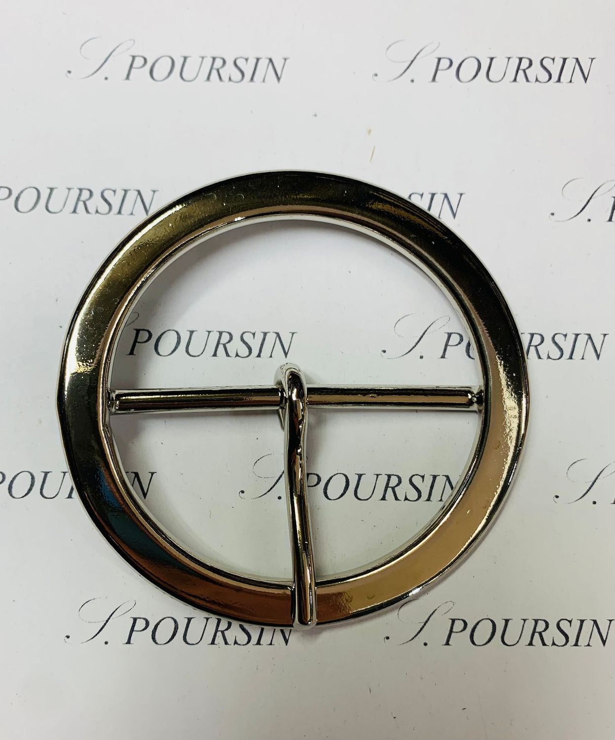 Boucle 258/55 Bis Plate Laiton Poli Bille Nickel - 1 pièce