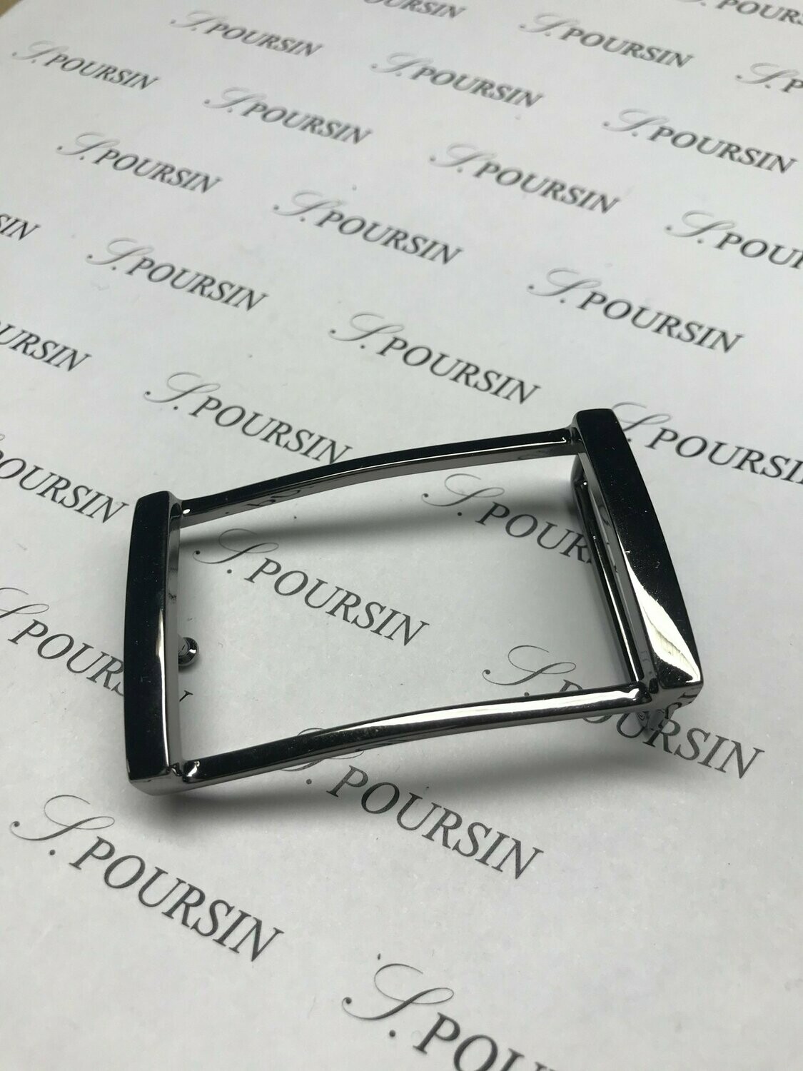 Boucle double 248/35 Fine à Pont & Tenon Laiton Poli Main Nickel Noir Verni - 1 pièce