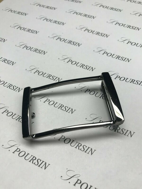 Boucle double 248/35 Fine à Pont & Tenon Laiton Poli Main Nickel Noir Verni - 1 pièce