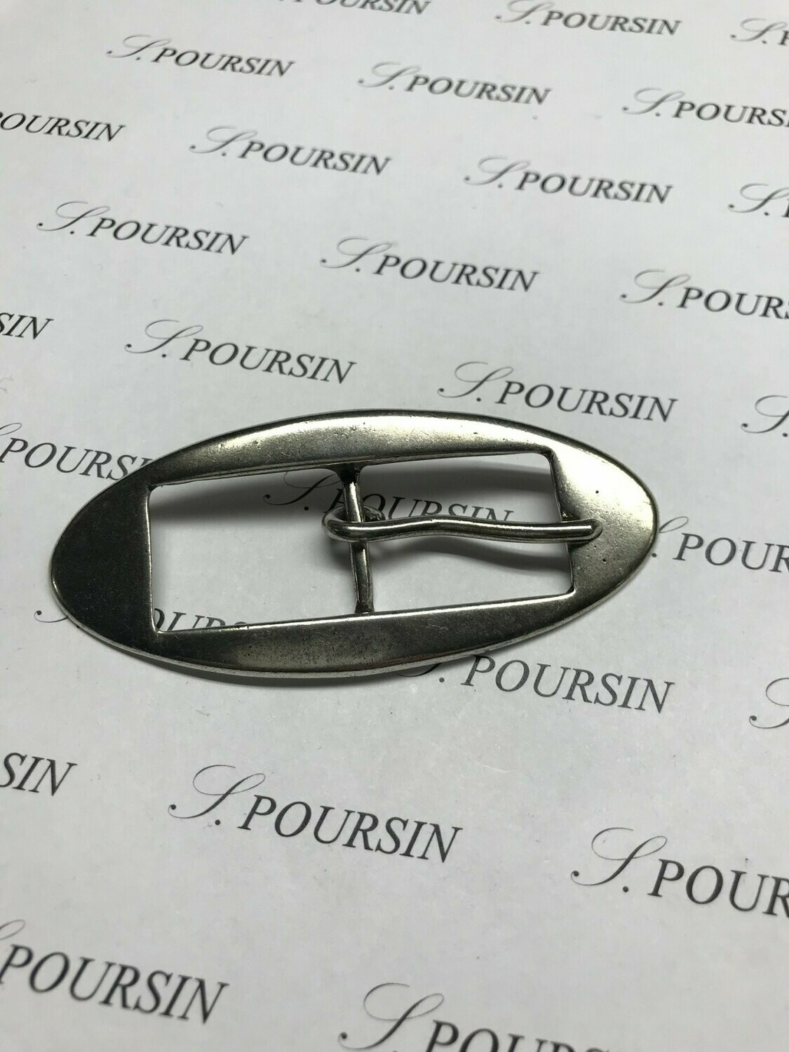 Boucle 40/20 Laiton Poli Bille Vieil Argent Clair Verni - lot de 1 pièce