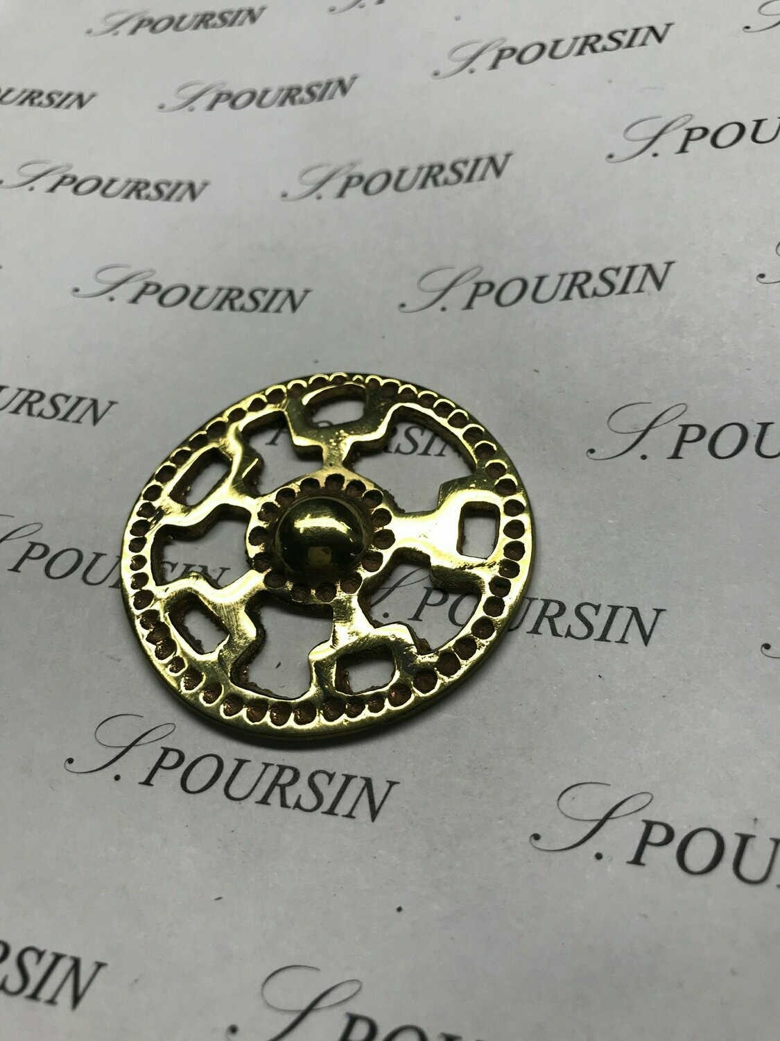 Ornement Merovingien OM.1 Laiton Poli - Bonne Affaire! - lot de 2 pièces