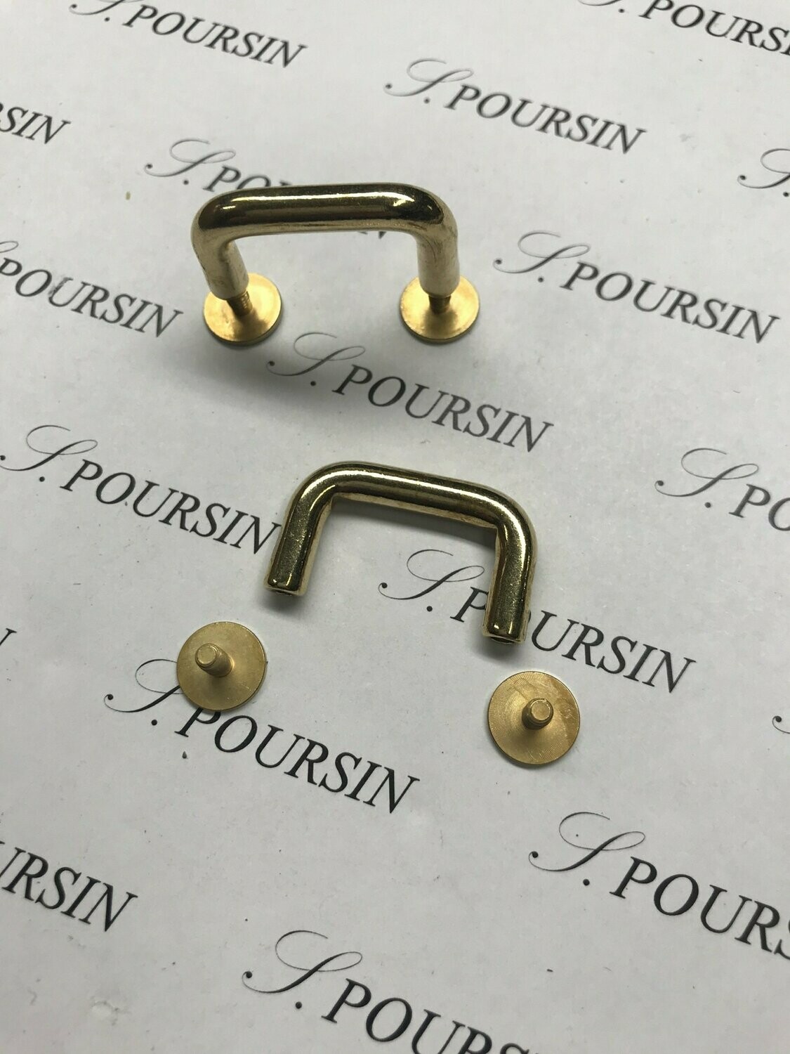 Pontet 20mm à vis 10x8 Laiton Poli Bille - lot de 4 pièces