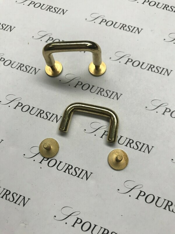 Pontet 20mm à vis 10x8 Laiton Poli Bille - lot de 4 pièces