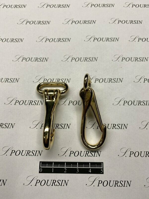 Mousqueton Enren.246/22 Laiton Poli Bille - lot de 2 pièces