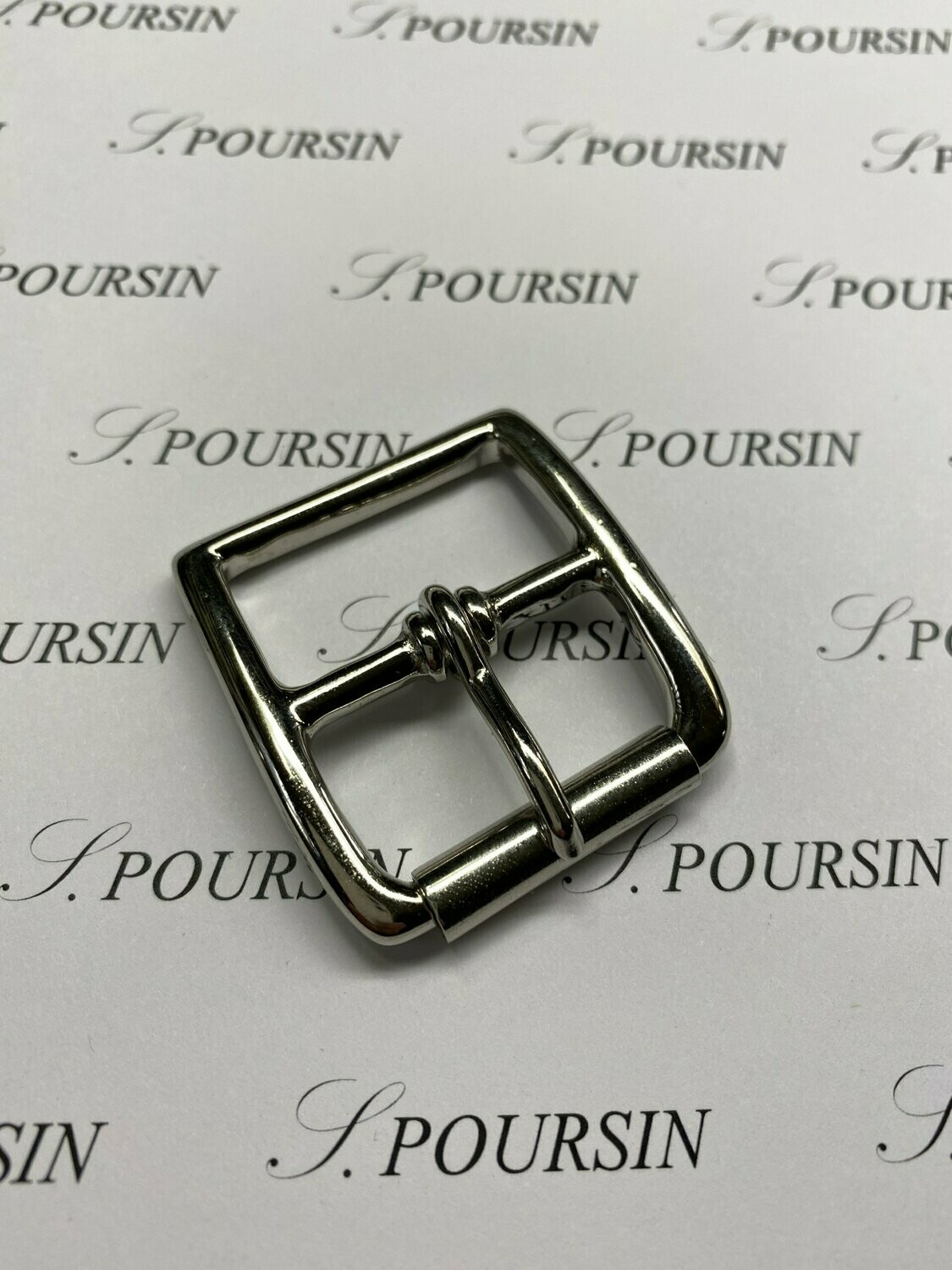 Boucle Etrivière 30mm Ceinture à Rouleau Laiton Poli Bille Nickel  - lot de 1 pièce