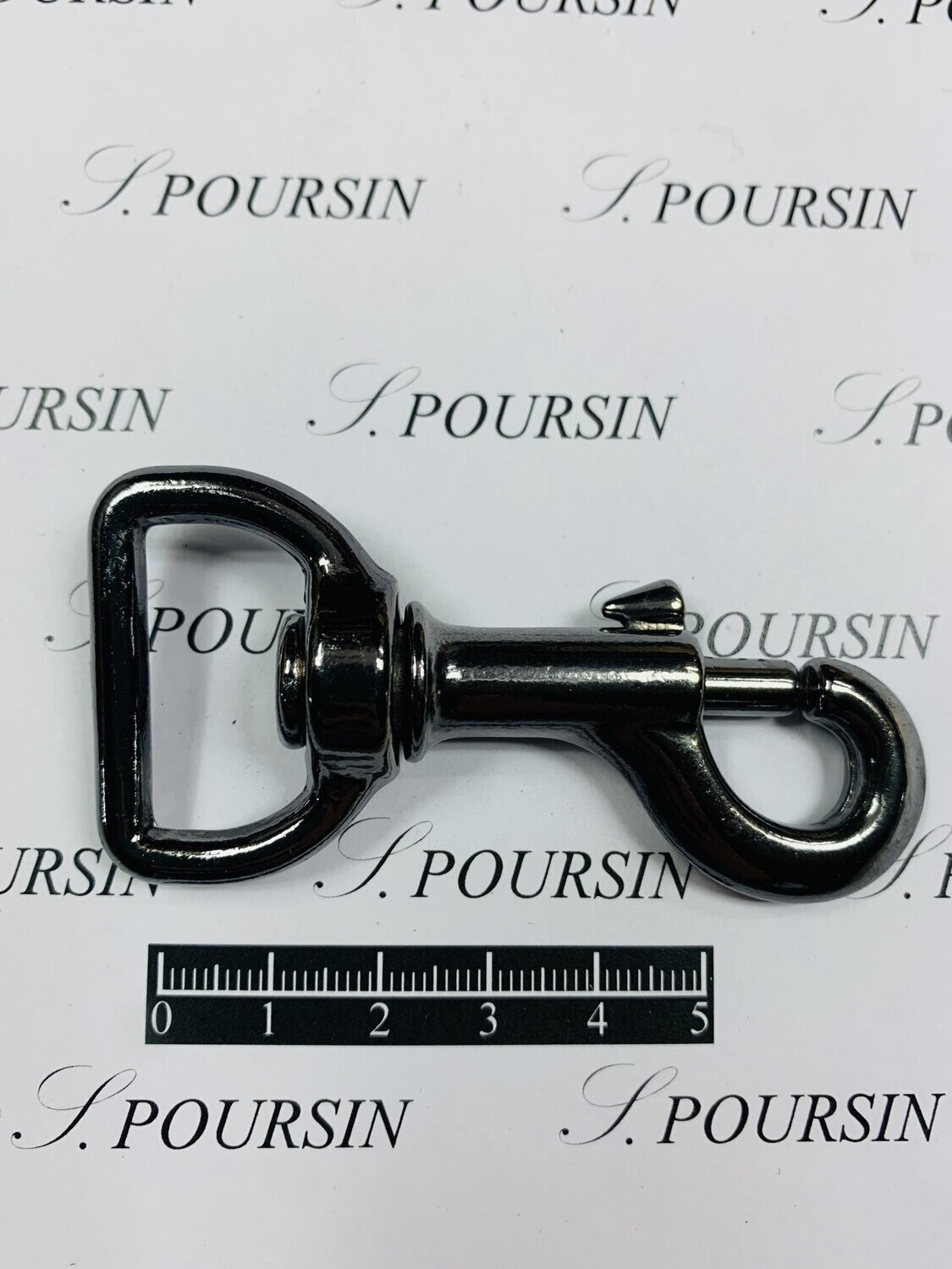 Mousqueton 869-80/27 Laiton Poli Bille Nickel Noir Verni - lot de 2 pièces