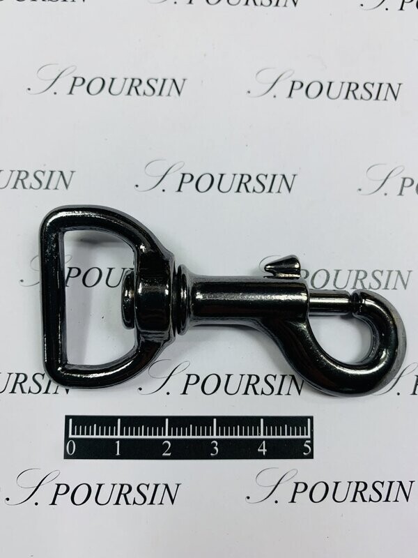 Mousqueton 869-80/27 Laiton Poli Bille Nickel Noir Verni - lot de 2 pièces