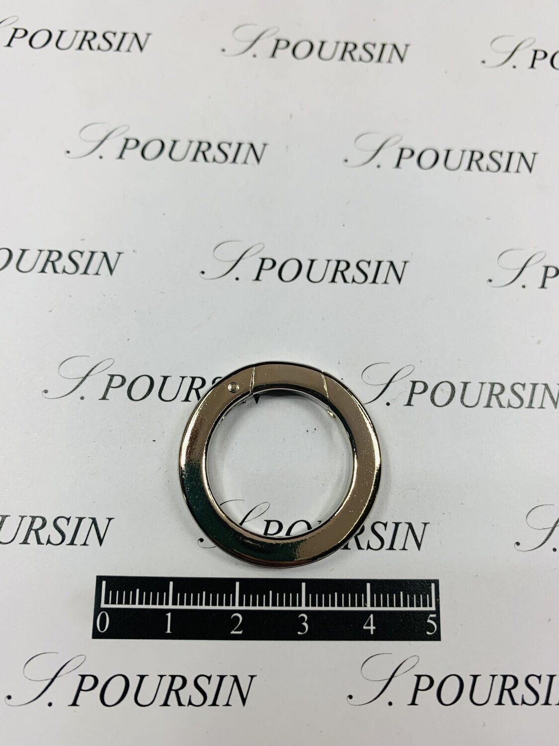 Mousqueton Rond 22x32 Laiton Poli Bille Nickel - lot de 2 pièces