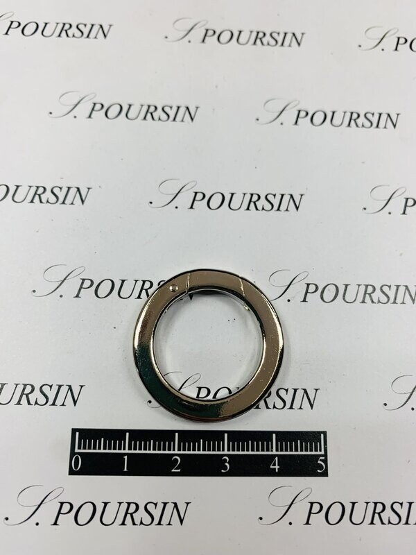 Mousqueton Rond 22x32 Laiton Poli Bille Nickel - lot de 2 pièces