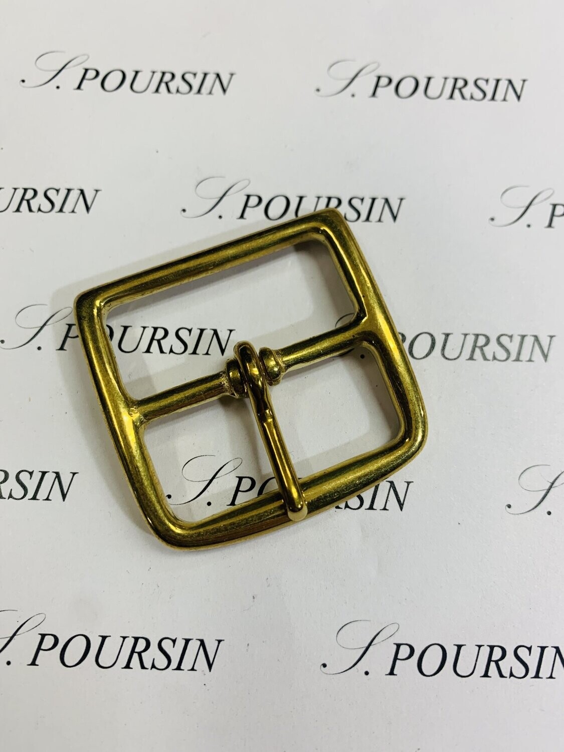 Boucle Etrivière 35mm Ceinture Laiton Poli Bille - lot de 2 pièces
